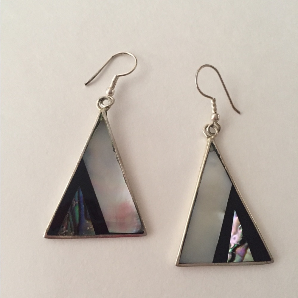 Mexico Silver Abalone Earrings